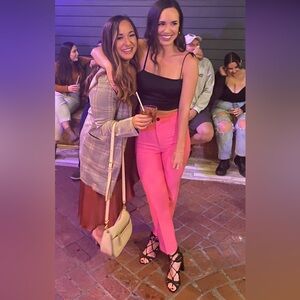 5 for $50 Zara | pink high waisted trousers | 4